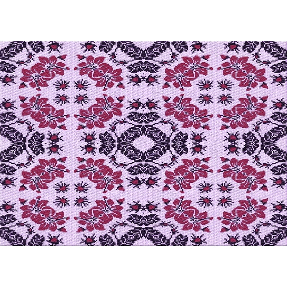 Ahgly Company Machine Washable Indoor Rectangle Transitional Blossom Pink Area Rugs, 2' x 3'
