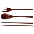 thumbnail image 4 of 3pcs/Set Wooden Chopsticks Spoon Fork Kitchen Utensils Reusable Tableware Set, 4 of 8