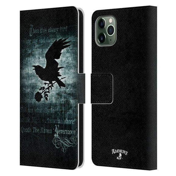 Head Case Designs Officially Licensed Alchemy Gothic Wing Nevermore Leather Book Wallet Case Cover Compatible with Apple iPhone 11 Pro Max