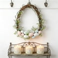 thumbnail image 6 of AYktou Easter Wreath for Front Door, 12×10 Inch Easter Egg Spring Wreath Artificial Plants Leaf Ring Wreath with Bow Door Hanging Ornaments Farmhouse Holiday Wall Fireplace Home Window Decor, 6 of 6