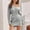 Grey, variant on Women's Long Sleeve Knit Sweater Dress V Neck Mini Sweater Dresses Ruffled Dress for Women Dress Pockets Knee Length Dresses Large Womens Dress Swing Dress with Buttons Long Dress for Women Fall