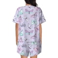 thumbnail image 3 of Picia Purple Butterfly Pajamas Sets for Women Soft Short-Sleeved Pjs with Lounge Shorts Two Piece Sleepwear-XX-Large, 3 of 9