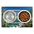 thumbnail image 1 of Lake Forest Pet Mat for Food and Water, Lake Tahoe Shore Rocks Turquoise Water, Non-Slip Rubber Mat for Dogs and Cats, 18" X 12", by Ambesonne, 1 of 2
