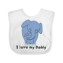 Inktastic I Love My Daddy Elephant Blue Boys Baby Bib