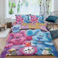 thumbnail image 2 of Pistas de Blue Conjunto de sábanas temático, trío de piezas, cómodo y amigable con la piel, diseño único, regalo de decoración para el hogar para familiares, amigos y fans,135cm *200cm, 2 of 6