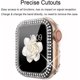 thumbnail image 4 of 2 Piezas Fundas Compatibles con Apple Watch Bumper Case Series 4 5 6 44mm Protector iWatch Bling Diamond Rhinestone Marco de Cristal Brillante Funda Protectora para iwatch 44mm Accesorio-Transparente Rojo Verde, 4 of 5
