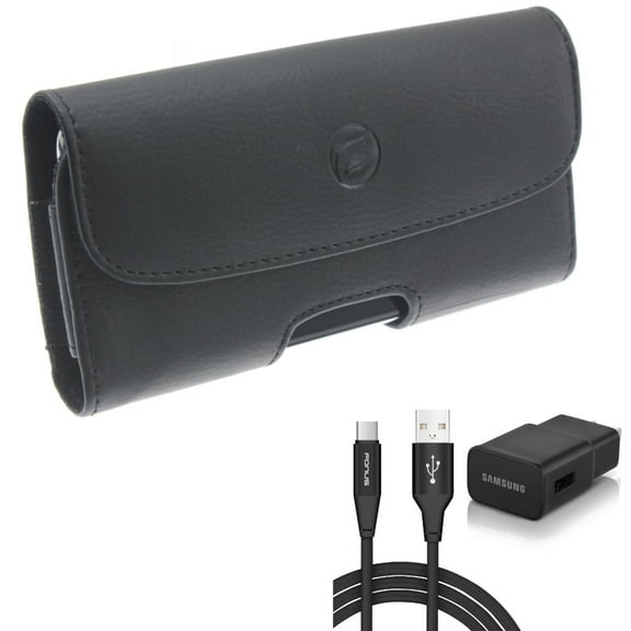 Fast Home Charger w Case Belt Clip for Samsung Galaxy S22 Plus,S22 S20 Fan Edition,Fan S21 FE 5G - Type-C 6ft USB-C Cable , Leather Holster Cover