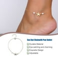 thumbnail image 3 of maskred Chevilles Réglables Perle Étoile de Mer Simple Style Pied Décoration Mode Plage Accessoires Bracelets pour les Filles Femmes Argent 1Set, 3 of 6