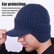 thumbnail image 2 of Guardurnaity Gorro deportivo de invierno con protección para las orejas, ideal para deportes al aire libre. Gorro de punto elástico y cómodo para Sombreros azul oscuro, 2 of 6