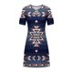 thumbnail image 4 of Moda mujer manga corta Rounk cuello verano cómodo estampado ahueca hacia fuera Casual vestido suelto Fridja  qw1390, 4 of 5