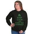 thumbnail image 4 of Keep Calm Shake Shamrocks St Paddys Sweatshirt for Men or Women Brisco Brands M, 4 of 6