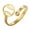 Gold, variant on Women's Soccer Cubic Zirconia Stainless Steel Adjustable Open Ring Band Personalized Simple Daily Jewelry Gold