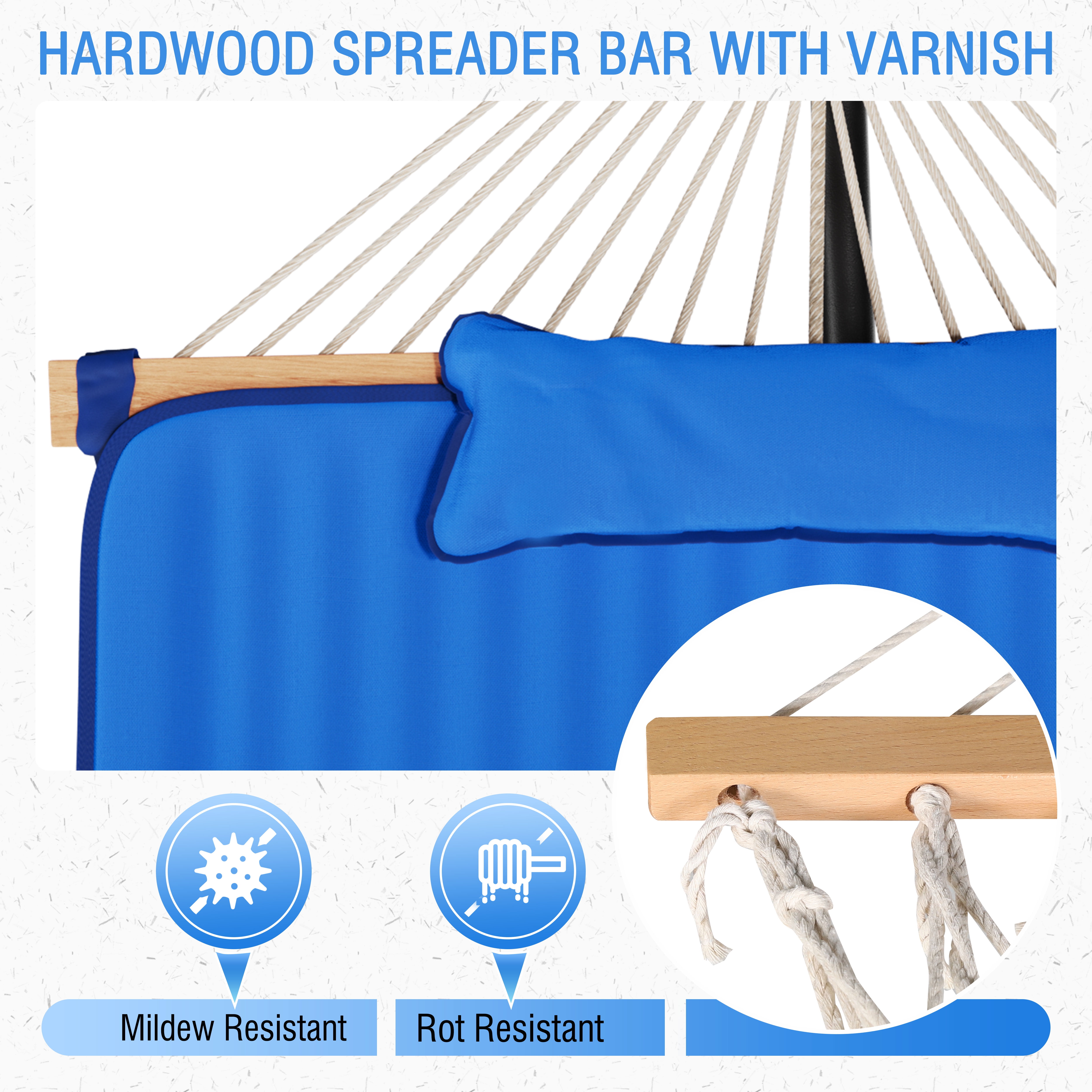 VEIKOUS 12FT Two-Person Hammock with Stand and Pillow, Dark Blue