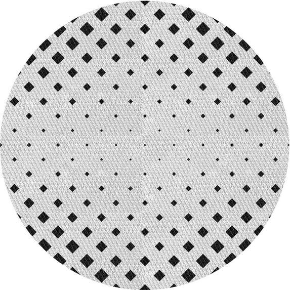 Ahgly Company Indoor Round Patterned Battleship Gray Area Rugs, 8' Round