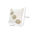 thumbnail image 5 of 18x18 Square Accent Pillows-Soft Cotton Cover-Set of 2-Gold-White, 5 of 5