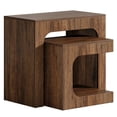 thumbnail image 6 of Kadyn Sofa Table, End Table, Side Table,Modern Nesting Side Table Set, 2 Piece Wooden End Tables, Dark Brown, 6 of 8