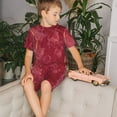 thumbnail image 4 of Balery Abstract Red Marble Conjunto de Pijama Infantil de Manga Corta con Estampado – Ropa de Dormir de Algodón Suave-Small, 4 of 6