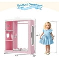thumbnail image 2 of Kids Closet with Jewelry Cabinet, Dress up Storage with Shelves&Mirror, Costumes Wardrobe Closet with Hanging Rack for Toddlers,Organizer for Bedroom, (Kids' Armoires, Pink), 2 of 7