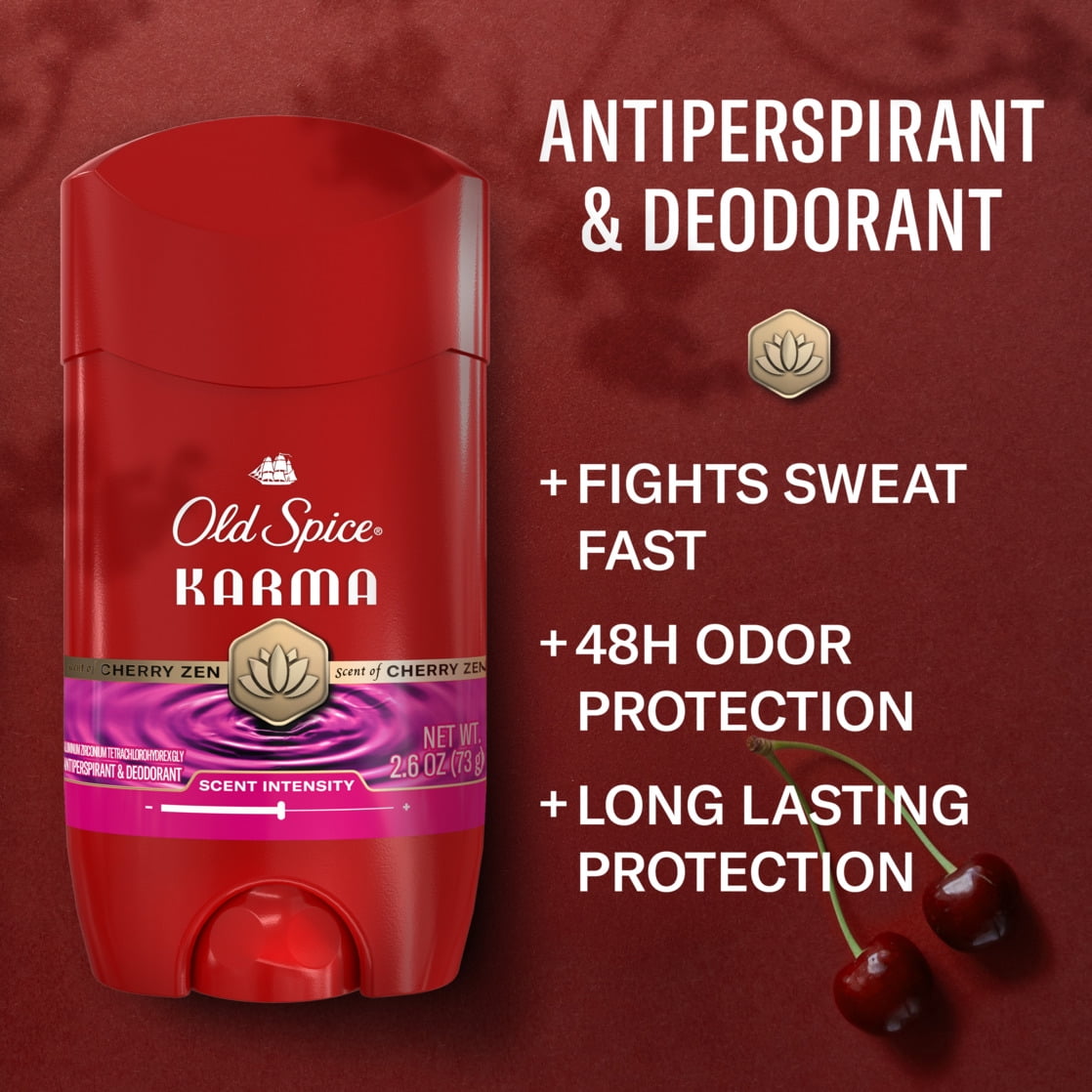 Old Spice Red Collection Invisible Solid Antiperspirant for Men, Karma Scent, 2.6oz