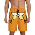thumbnail image 1 of Custom Print Men Manga Garfields Cartoon Anime Cat Pattern Pajama Bottoms Sleepwear Pjs Sleep Shorts with Pockets, 1 of 7