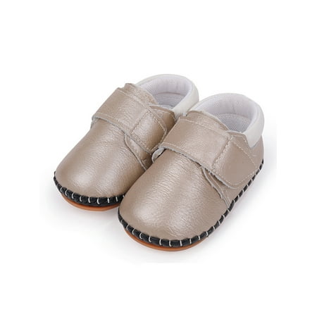 

Rockomi Unisex Baby First Walking Shoes Magic Tape Flats Breathable Crib Shoe Newborn Comfort Non-slip Sneaker Cute Prewalker Sneakers Gold 6.5C
