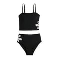 thumbnail image 4 of Baby Girl Swimsuit 9-12 Months Relaxed Regular Fit Color Block Little Girls' Swimwear Lightweight Two Piece Boyshort Tankini Kids Swimsuit, 4 of 9
