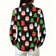 thumbnail image 3 of LRGSHF Holiday Tops for Women Long Sleeve Christmas Graphic Blouses Lightweight Collared Merry Christmas Shirts Fall Spring Vacation Streetwear Green S, 3 of 5