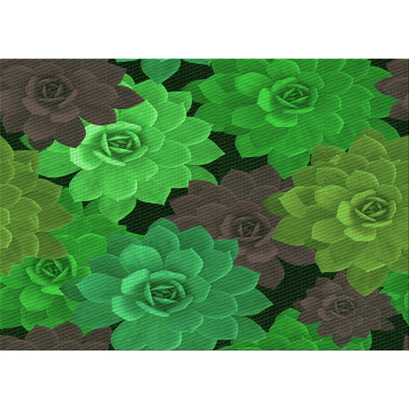 Ahgly Company Machine Washable Indoor Rectangle Transitional Dark Forest Green Area Rugs, 6' x 9'