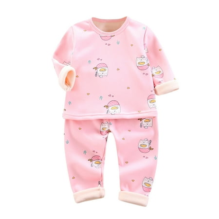 

Pajamas for Kids Toddler Kids Baby Girls Warm Cartoon T-Shirt Tops Soft Pajamas Sleepwear Pants Set Kids Halloween Pajamas Baby Christmas Outfit Girl(Color:A Size:1-2 Years)