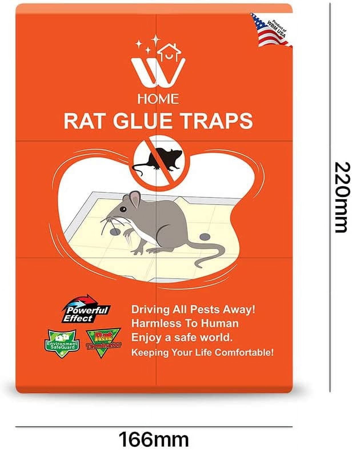 WBM Home Rat Pads, Enhanced Stickiness, Equipped with Protective Cover Glue Traps, 24 Count, Small