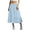 #0449-Light Blue, variant on Women's Midi Skirts Elastic Waist Linen Blend Skirts Casual Daily Style Lightweight Breathable Drawstring Tiered Ruffle Hem Loose Fit Skirts