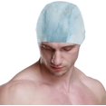 thumbnail image 2 of Wekity Bonnet de Natation en Marbre Blanc Texture Océan Style Unisexe Adulte Wekity Polyester, 2 of 4