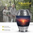 thumbnail image 3 of MUKTIVE Music Funeral Urn for Human Ashes, Keepsake Sunset Memorial Urns for Adult Male, Ocean Burial Urn for Ashes for Women, Blue Cremation Urns for Female, Decorative 3 Inch Ash Holder, 3 of 7