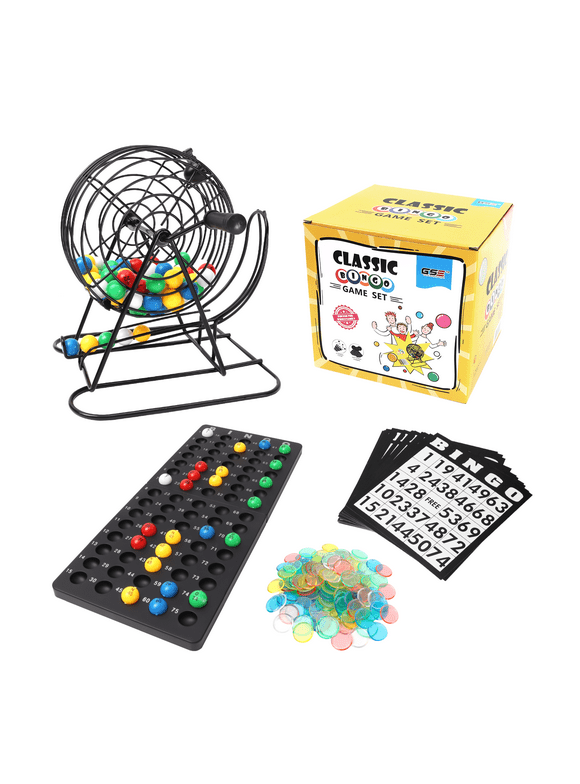 GSE Games & Sports Expert Deluxe Bingo Game Set with Bingo Cage, Bingo Master Board, Bingo Balls, Bingo Chips and Bingo Cards. Great for Kid, Adults and Family Party
