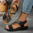 thumbnail image 2 of Modstep Casual Walking Sandals for Women Arch Support Outdoor Slide Shoes Ladies Work Vacation Wedge Sandal for Summer size 8.5 Black, 2 of 7