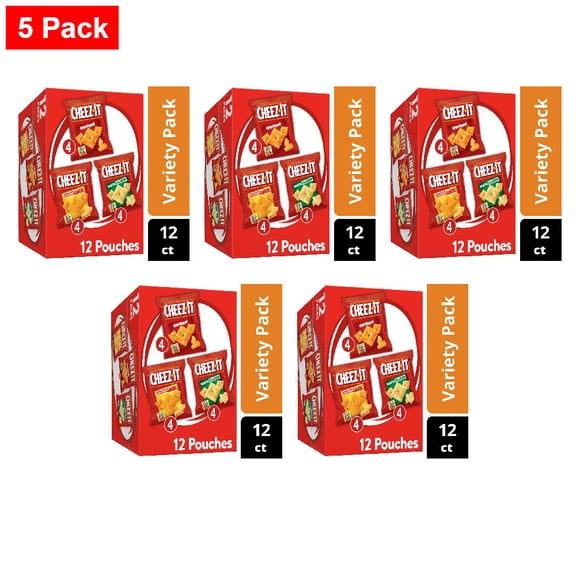 Cheez-It Cheese Crackers Variety Pack 12 ct / 1.01 oz - 5 Pack