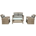 thumbnail image 3 of Outdoor Astonishing : 4 Sectional With , Cushions And Glass Coffee Table For A Wonderful Living U-style Bliss All Weather Happy Time, 3 of 7
