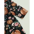thumbnail image 6 of Halloween Newborn Baby Girl Outfit Long Sleeve Pumpkin Flower Jumpsuit Playsuit Headband 2Pcs Fall Winter Clothes, 6 of 8