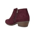 thumbnail image 3 of Mug Vino Burgundy Suede Booties Soda Women Ankle Boots Small Short Heel Side Zipper 6, 3 of 3