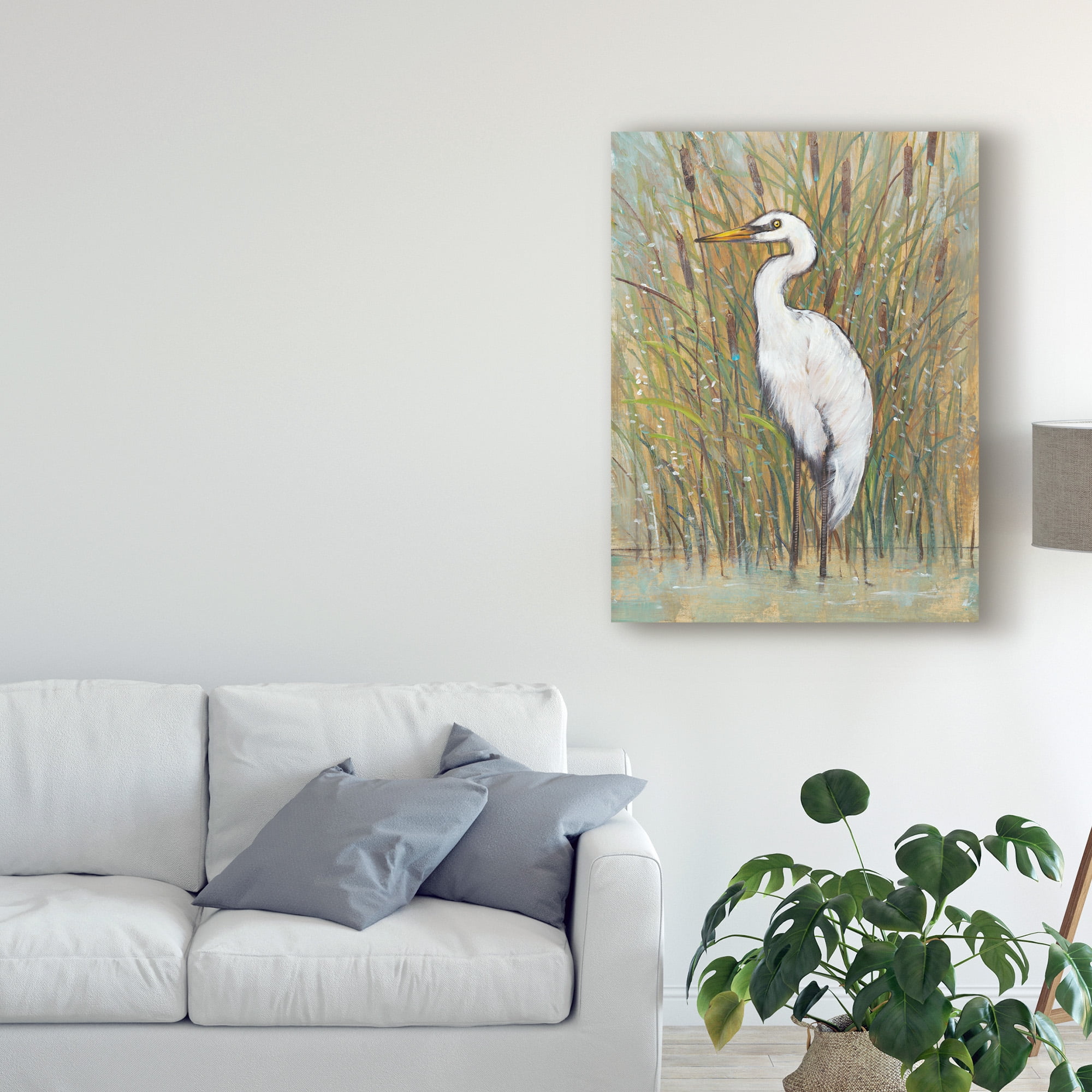 Trademark Fine Art 'White Egret I' Canvas Art by Tim OToole