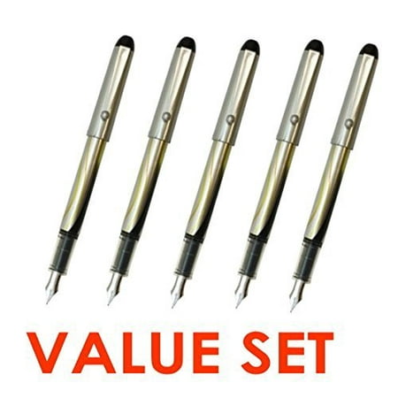 Pilot V Pen (Varsity) Disposable Fountain Pens, Black Ink, Small Point Value Set of 5（With Our Shop Original Product