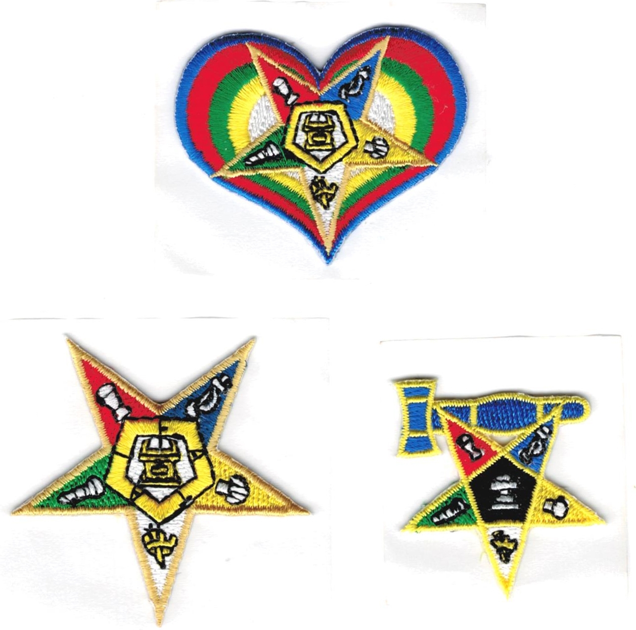 Eastern Star 3Pack B Embroidered StickOn Applique Patches [2