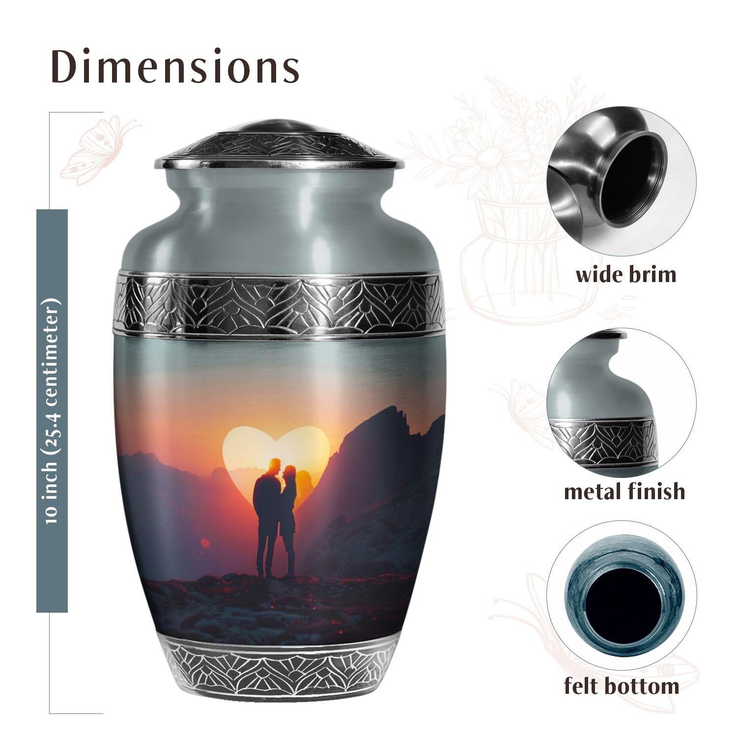 SUBSH Coupol Urn - Large urn - Cremation Urn for Ashes - Ashes Holder - Ash Holders for Human Ashes - Funeral Urns for Human Ashes Adult - Cremation Urns for Adult Ashes Men