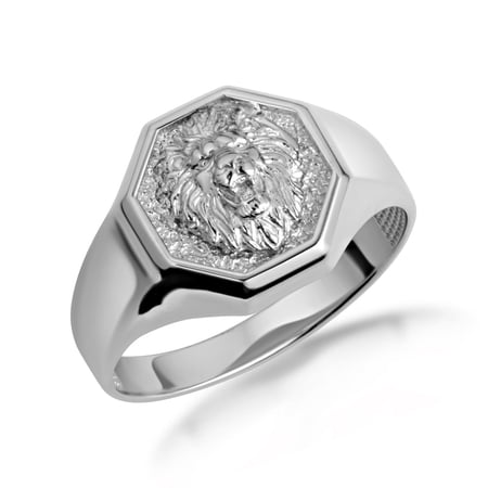 925 Sterling Silver Roaring Lion Regal Signet Ring (Size 5.75)