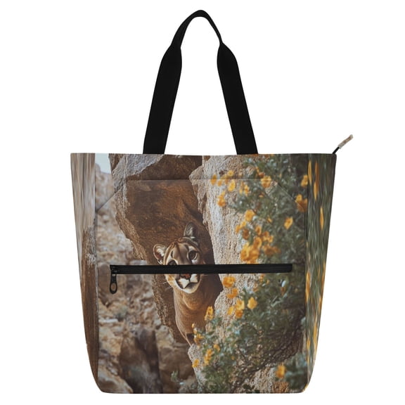 BZSMCE Book Tote Bag Casual Style Creatively The Curious Climber Printed