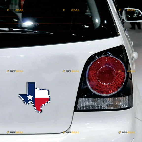 Texas State Flag Map Car Magnet Magnetic Sticker Decal - 2 Pack Reflective 4" - for Truck Door Fridge Reusable Waterproof b0315p