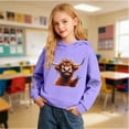 thumbnail image 5 of MAIHAN Boys Hoodies Girls Highland Cow Christmas Hoodies Sherpa Lined Cute Long Sleeve Pullover Xmas Western Sweatshirt Tops(Purple,11-12 Years), 5 of 6