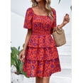 thumbnail image 3 of Vestido PRETTYGARDEN 2025 Floral de Verano con Escote Cuadrado Talla L Grande, 3 of 7