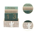 thumbnail image 6 of balikha Perpetual Calendar Wood Block Calendar Desk Desktop Home Rustic Decor Desktop Standing Calendar for Bar Nursery Dorm Birthday Cactus, 6 of 9