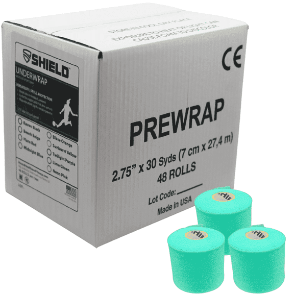 Shield Athletic Pre-Wrap | Teal | 48 Underwrap Rolls Bulk Case 2.75" X 30 SYards